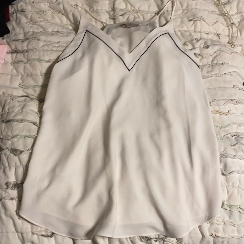 Loft- size medium- white with black detail camisole